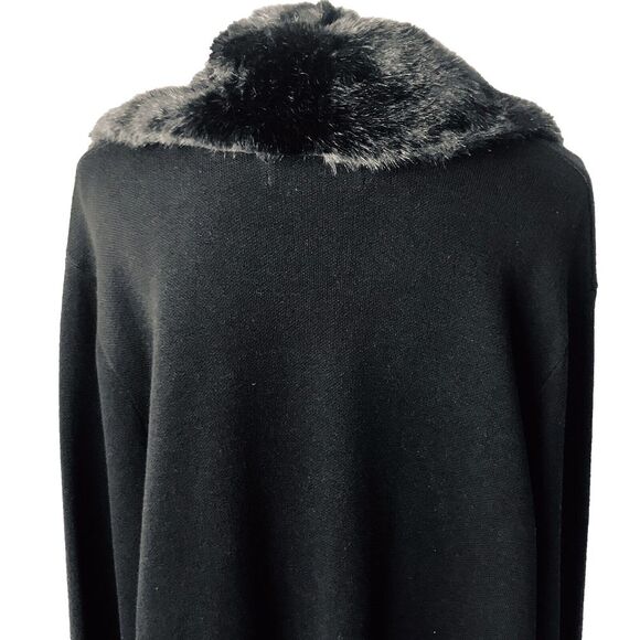 NWT Kasper Woman's Black Knit Sweater w/Removable Faux Fur Collar Size 3X - Picture 13 of 16